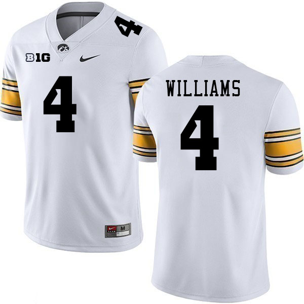 Iowa Hawkeyes #4 Leshon Williams College Football Jerseys Stitched Sale-White
